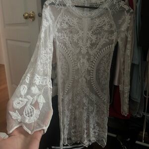 Beautiful Mesh White Dress